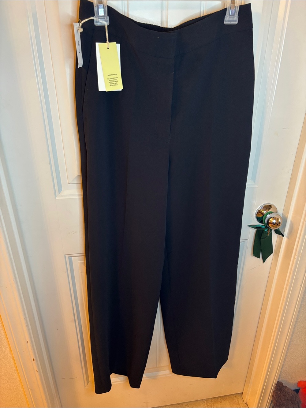 Wilfred Black Wide-Leg Trousers with Center Seam